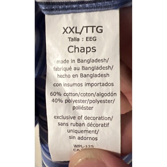 CHAPS NWOT‎ MENS LONG SLEEVE SHIRT STRETCH EASY-CARE BUTTON-DOWN SZ XXL STRIPED - Picture 7 of 7